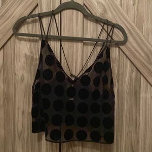 Victoria’s Secret sheer black polka dot tank top